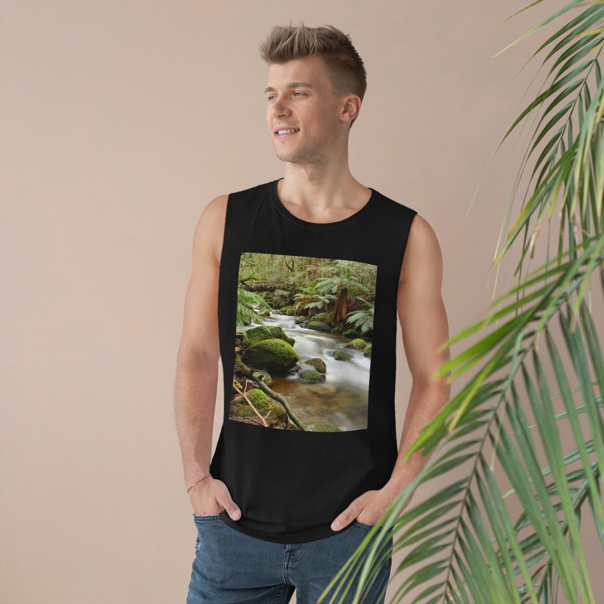 UNISEX Barnard Tank - Temperate rainforest Victoria - Australia - Printed in AU by The Print Bar - Green Forest Home