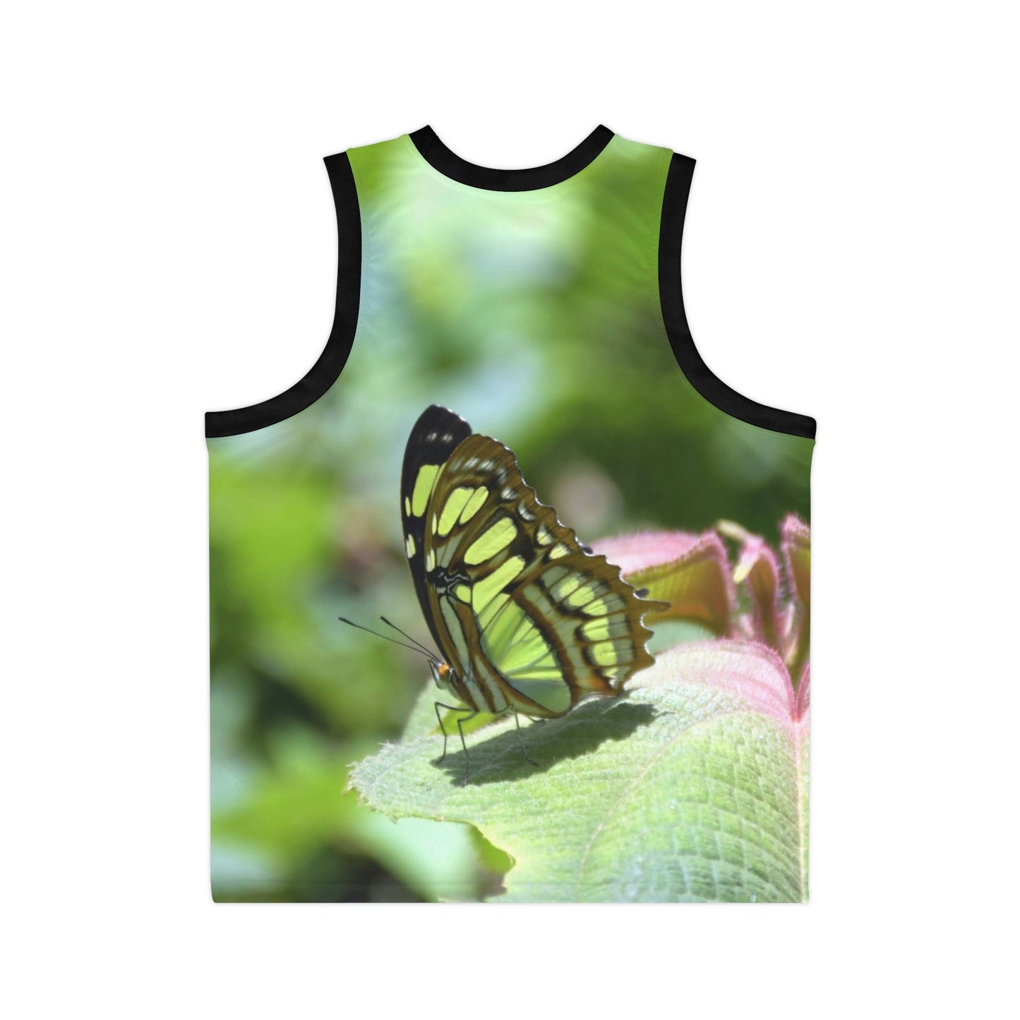 Unisex Basketball Jersey (AOP) - All Over Print - Tropical Plants and Buttefly in El Yunque Rainforest Puerto Rico - Made in China - Green Forest Home