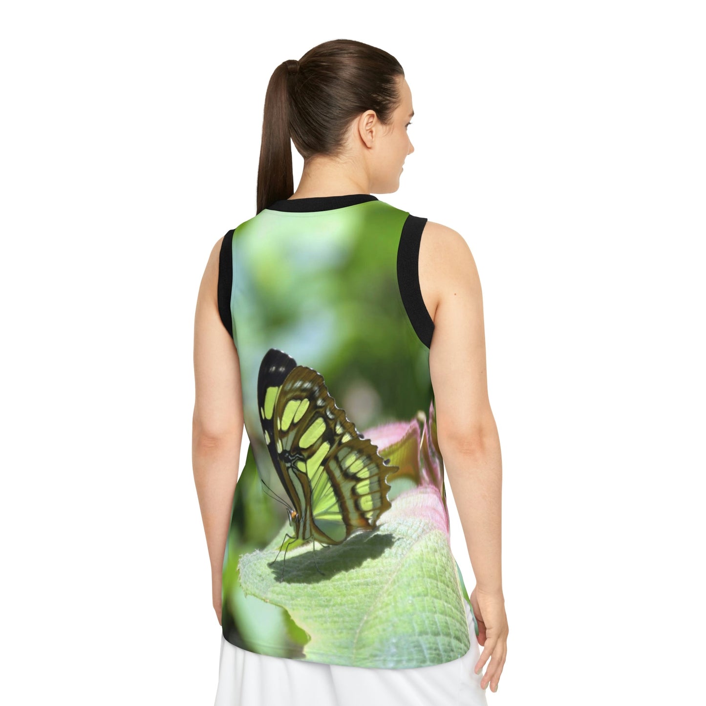 Unisex Basketball Jersey (AOP) - All Over Print - Tropical Plants and Buttefly in El Yunque Rainforest Puerto Rico - Made in China - Green Forest Home