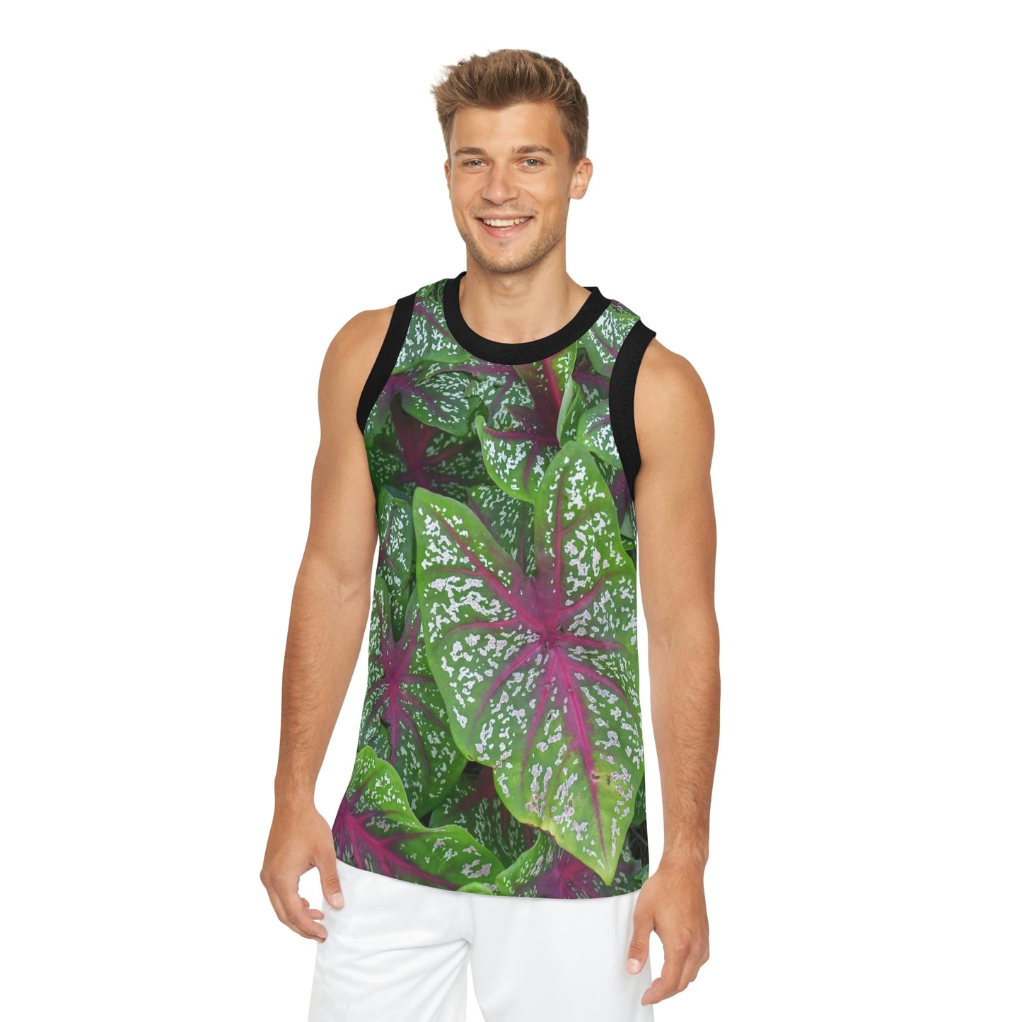 Unisex Basketball Jersey (AOP) - All Over Print - Tropical Plants from Puerto Rico - Made in China - Green Forest Home