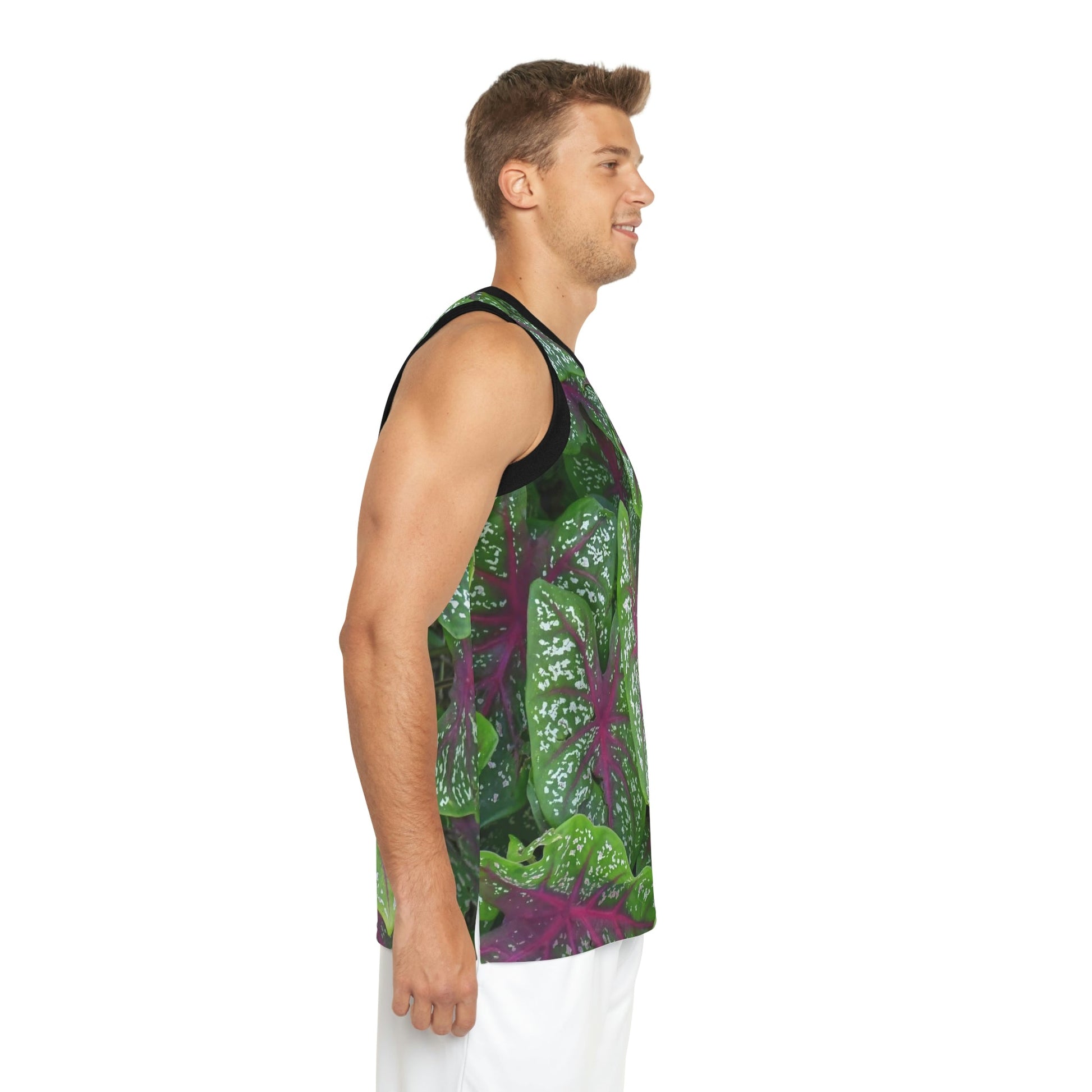 Unisex Basketball Jersey (AOP) - All Over Print - Tropical Plants from Puerto Rico - Made in China - Green Forest Home