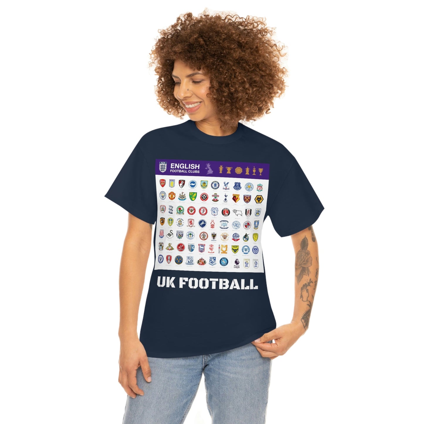 Unisex Heavy Cotton Tee - All Major UK Football Clubs - Quality T-shirt Gildan5000 - Fulfilled by M-A-N-A Factory in United Kingdom - Green Forest Home