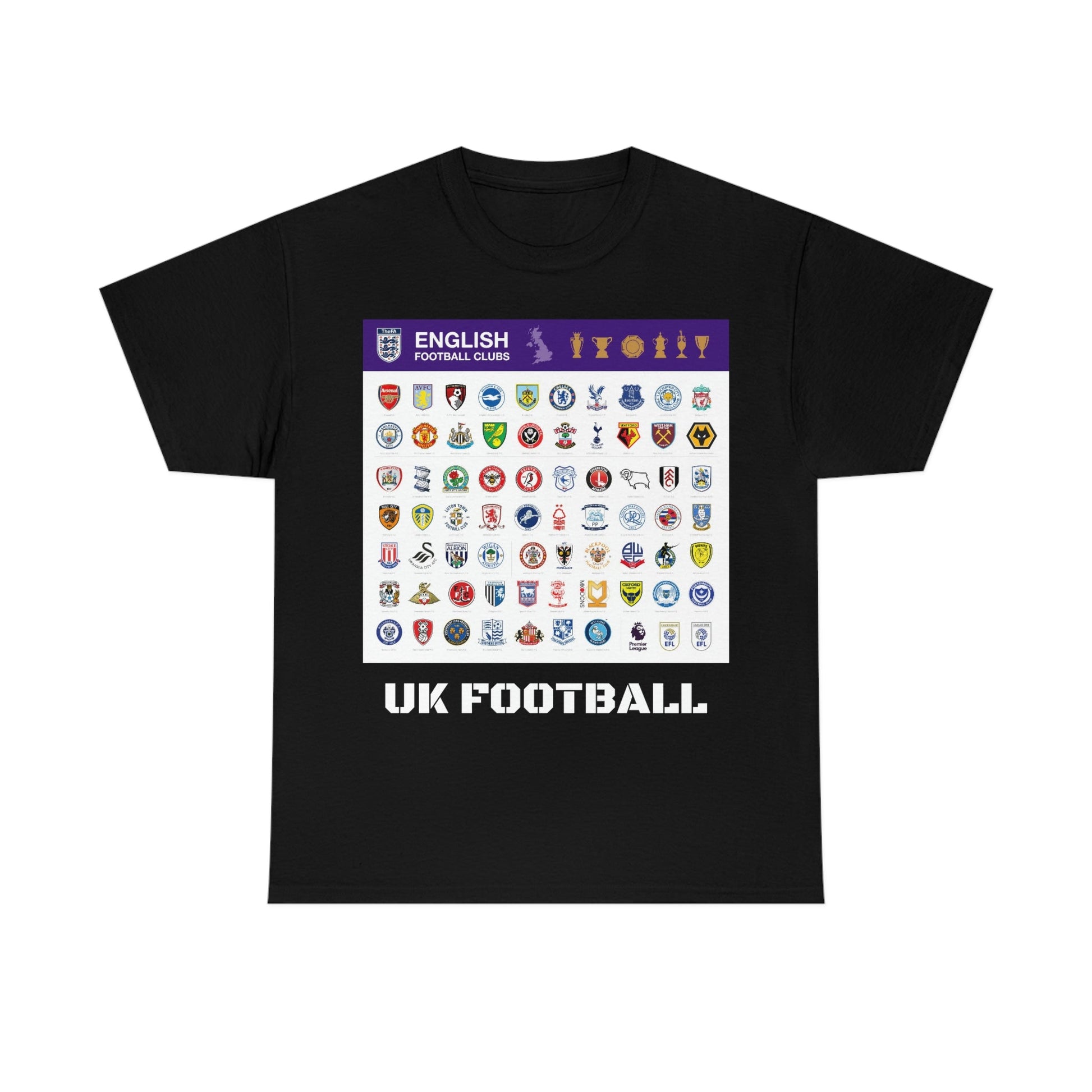 Unisex Heavy Cotton Tee - All Major UK Football Clubs - Quality T-shirt Gildan5000 - Fulfilled by M-A-N-A Factory in United Kingdom - Green Forest Home