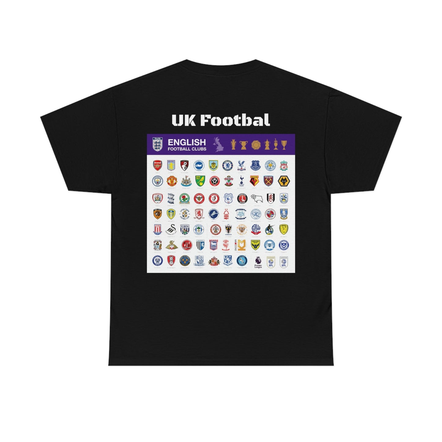 Unisex Heavy Cotton Tee - All Major UK Football Clubs - Quality T-shirt Gildan5000 - Fulfilled by M-A-N-A Factory in United Kingdom - Green Forest Home