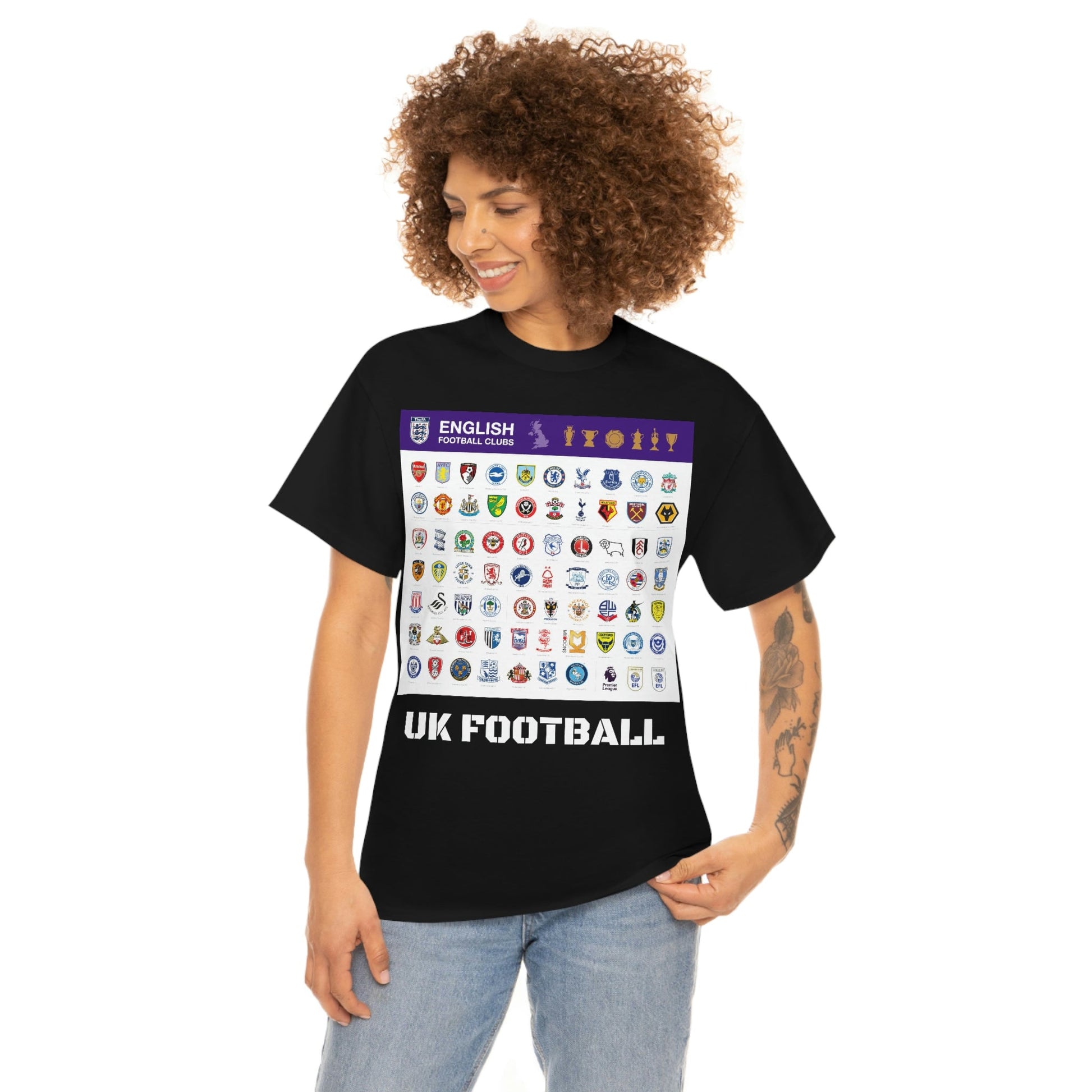 Unisex Heavy Cotton Tee - All Major UK Football Clubs - Quality T-shirt Gildan5000 - Fulfilled by M-A-N-A Factory in United Kingdom - Green Forest Home