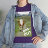 UNISEX Heavy Cotton Tee - Gildan 5000 - Holy Cow - GET OUT - Made in Canada by Print Geek in 3 days - Green Forest Home