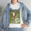 UNISEX Heavy Cotton Tee - Gildan 5000 - Holy Cow - GET OUT - Made in Canada by Print Geek in 3 days - Green Forest Home