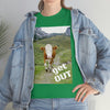 UNISEX Heavy Cotton Tee - Gildan 5000 - Holy Cow - GET OUT - Made in Canada by Print Geek in 3 days - Green Forest Home