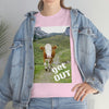 UNISEX Heavy Cotton Tee - Gildan 5000 - Holy Cow - GET OUT - Made in Canada by Print Geek in 3 days - Green Forest Home