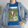 UNISEX Heavy Cotton Tee - Gildan 5000 - Holy Cow - GET OUT - Made in Canada by Print Geek in 3 days - Green Forest Home