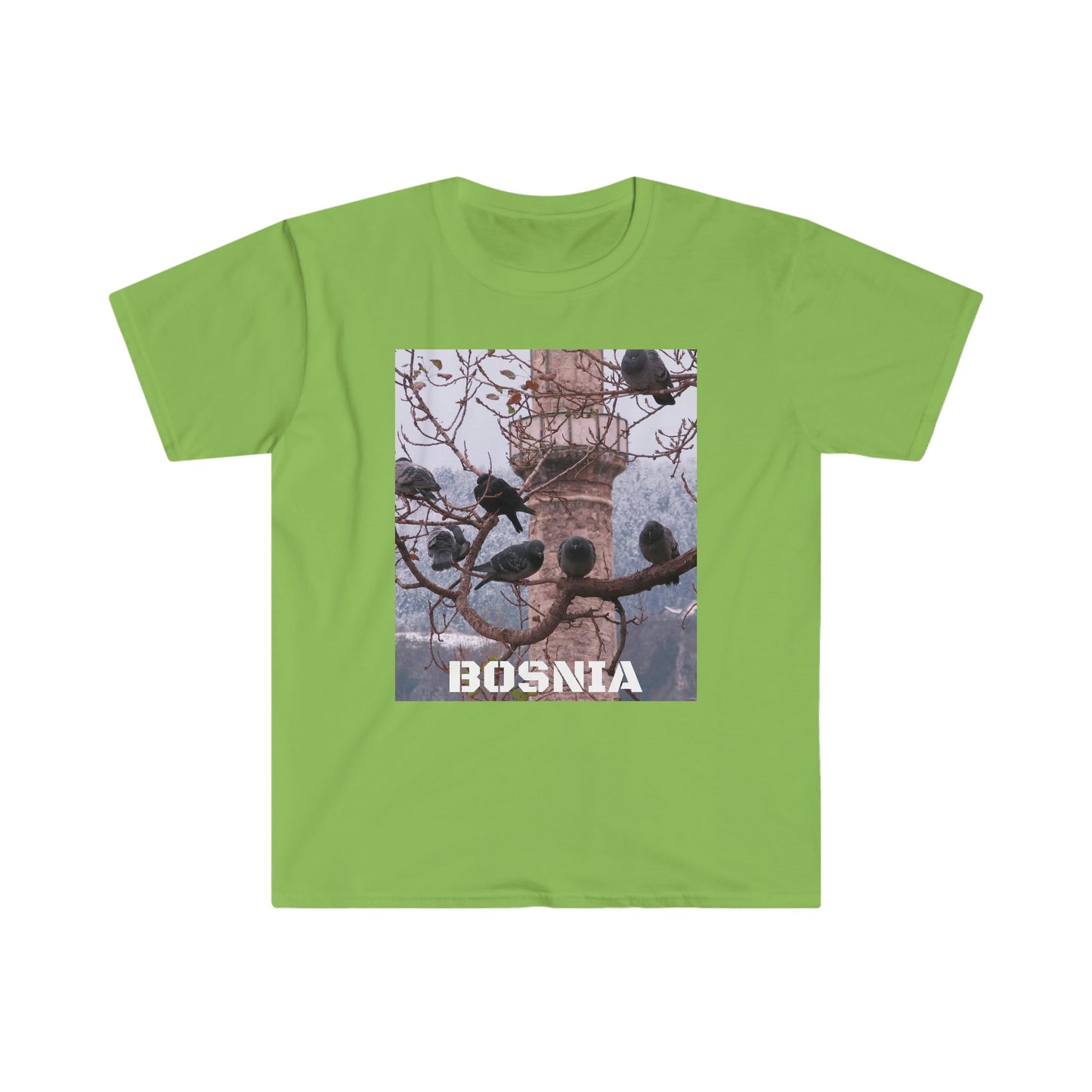 Unisex Softstyle T-Shirt - 100% cotton - Gildan 64000 - Made in CANADA in 3 Days - Bosnia, Alberta & Canmore, Canada - Green Forest Home