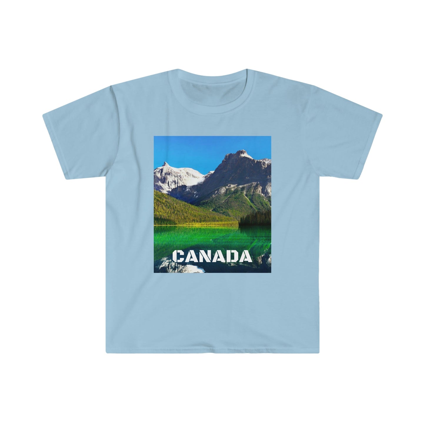 Unisex Softstyle T-Shirt - 100% cotton - Gildan 64000 - Made in CANADA in 3 Days - Canadian Rockies, Alberta & Canmore, Canada - Green Forest Home