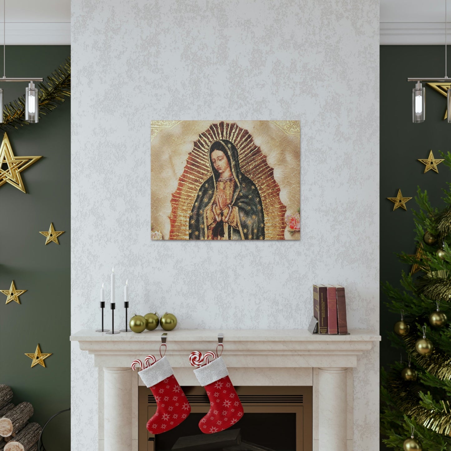 US MADE - Canvas Gallery Wraps - Our Lady Virgin of Guadalupe - Miracle apparition of Virgin Mary in 1531 to a humble peasant Indian in Mexico 👼 - Green Forest Home