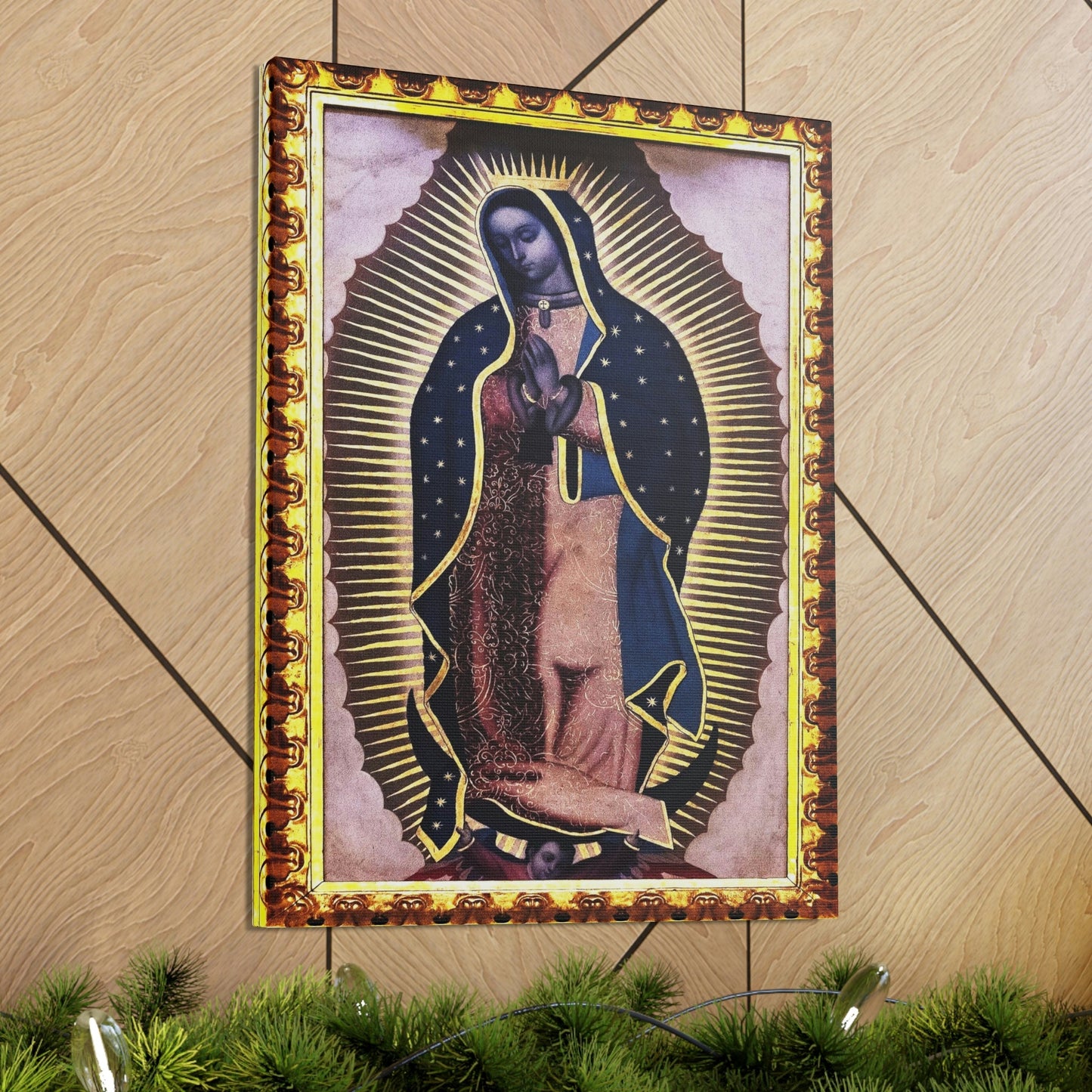 US MADE - Canvas Gallery Wraps - Our Lady Virgin of Guadalupe - Miracle apparition of Virgin Mary in 1531 to a humble peasant Indian in Mexico 👼 - Green Forest Home