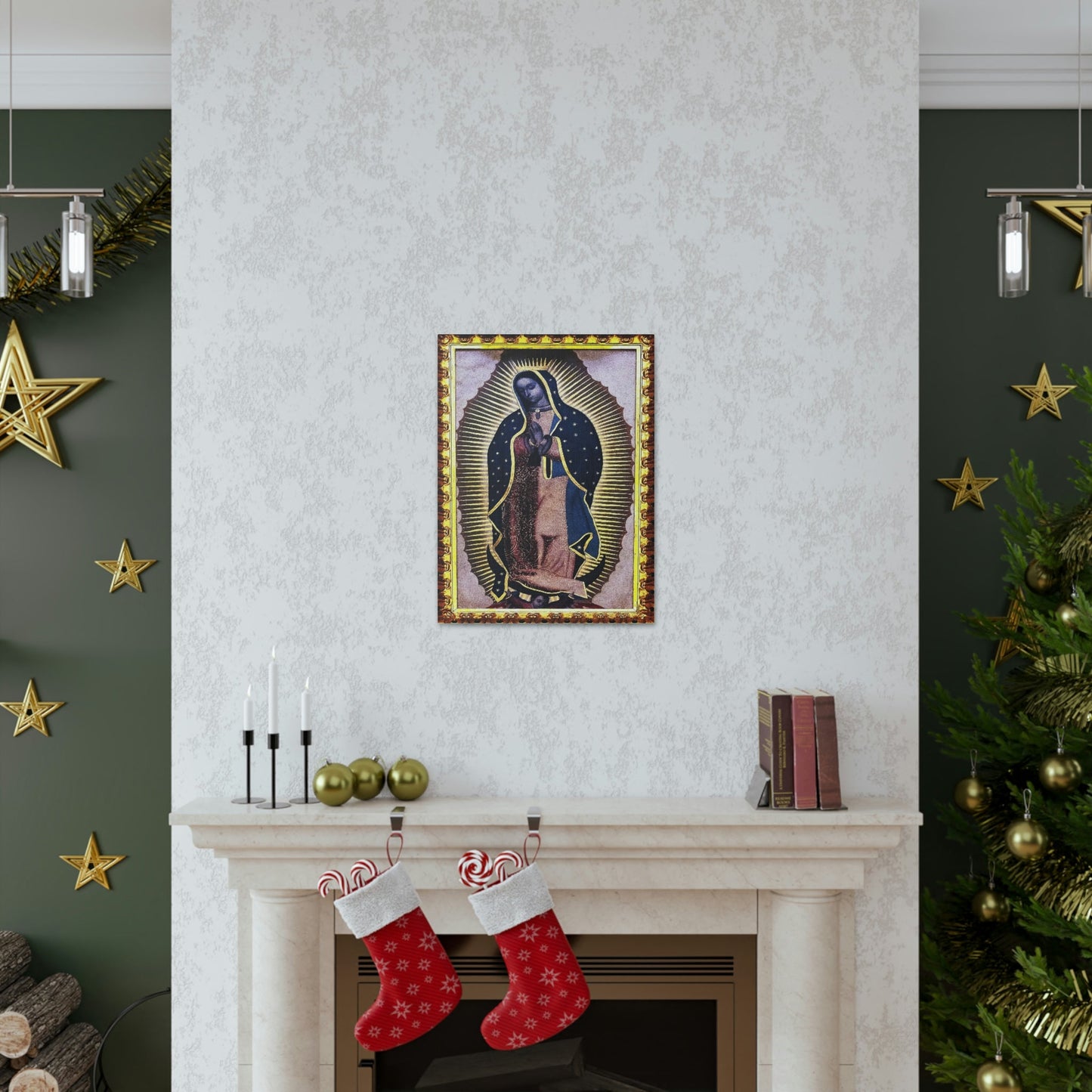 US MADE - Canvas Gallery Wraps - Our Lady Virgin of Guadalupe - Miracle apparition of Virgin Mary in 1531 to a humble peasant Indian in Mexico 👼 - Green Forest Home