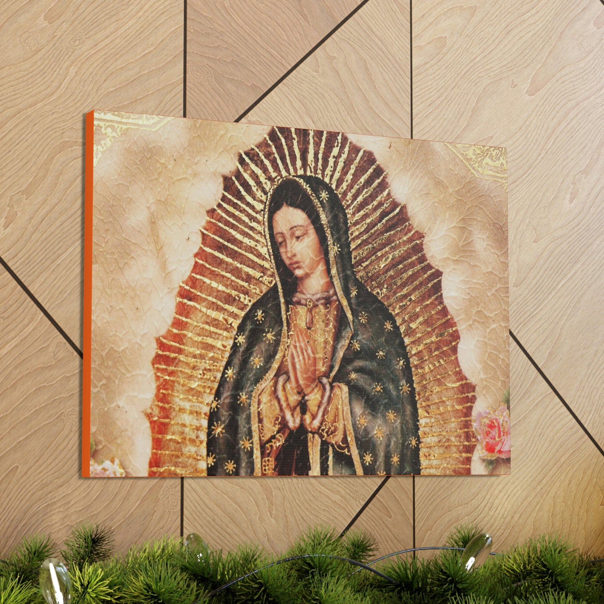 US MADE - Canvas Gallery Wraps - Our Lady Virgin of Guadalupe - Miracle apparition of Virgin Mary in 1531 to a humble peasant Indian in Mexico 👼 - Green Forest Home