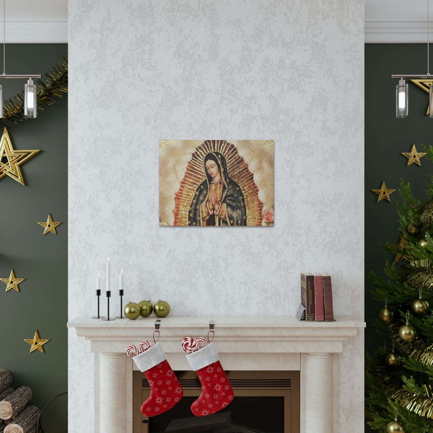 US MADE - Canvas Gallery Wraps - Our Lady Virgin of Guadalupe - Miracle apparition of Virgin Mary in 1531 to a humble peasant Indian in Mexico 👼 - Green Forest Home