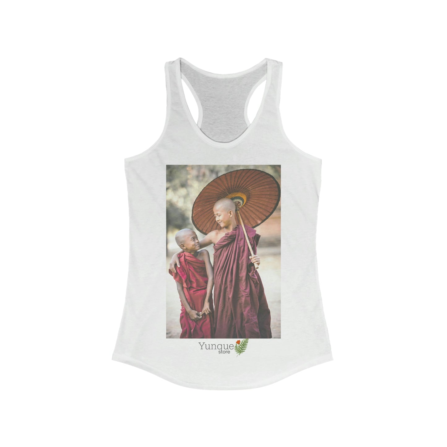 US Print - Women's Ideal Racerback Tank - Buddhist novice monks in Burma - Green Forest Home