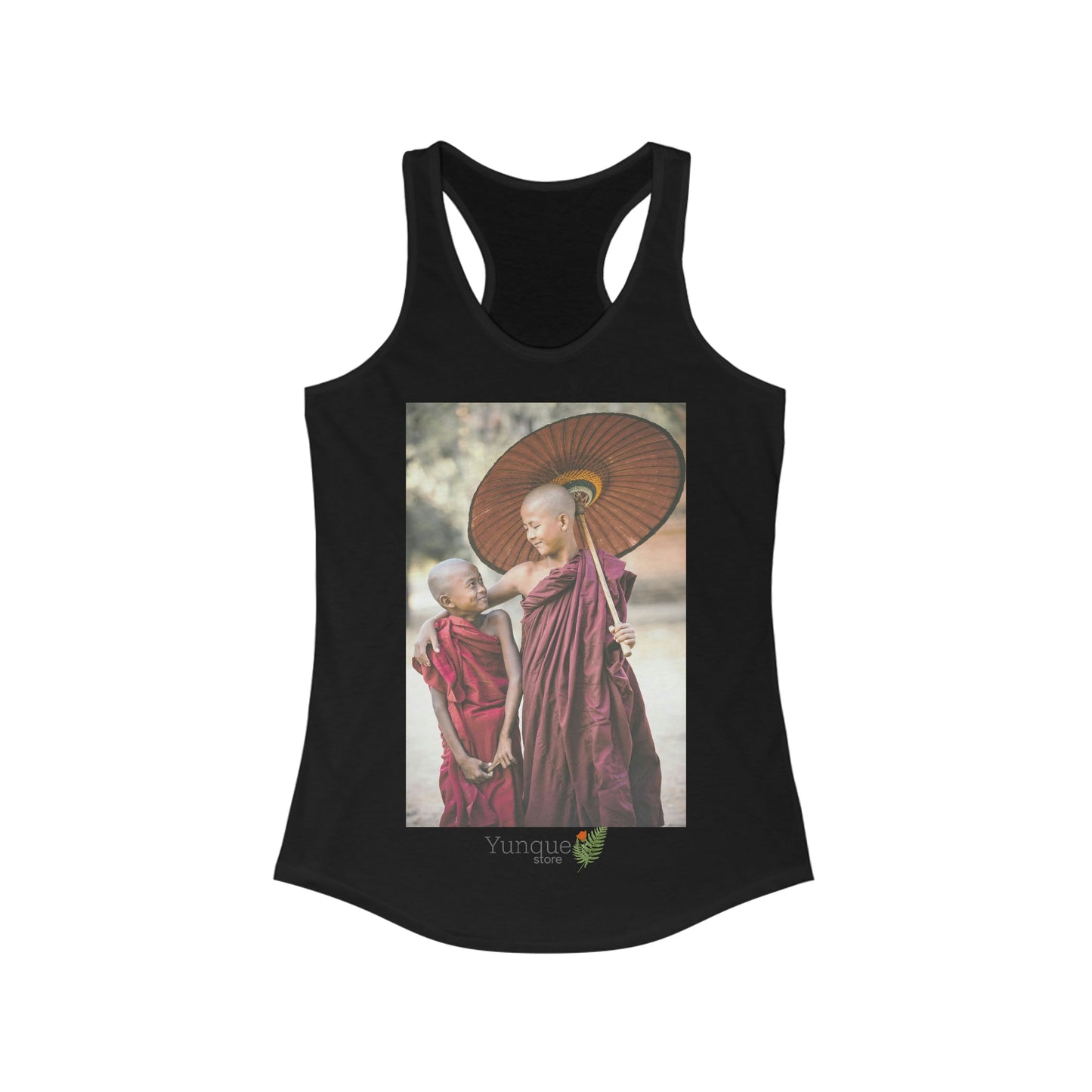 US Print - Women's Ideal Racerback Tank - Buddhist novice monks in Burma - Green Forest Home