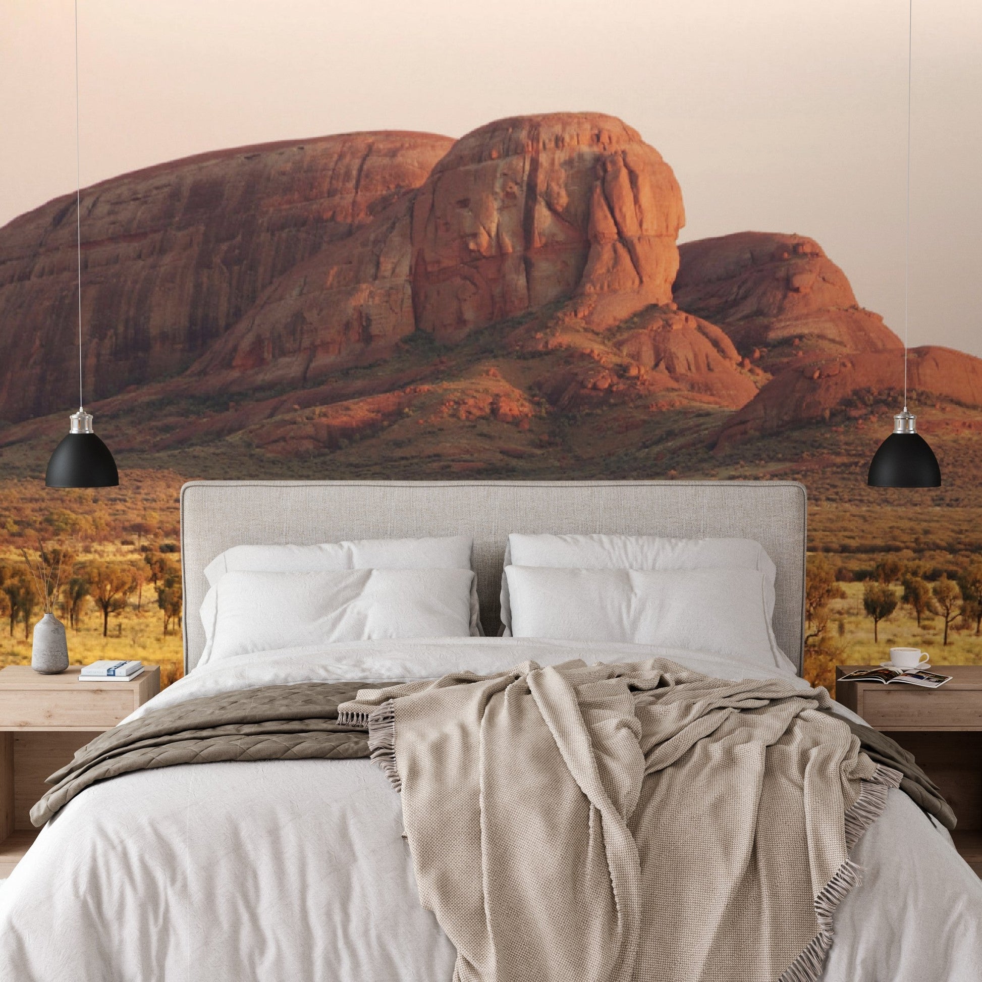 Wallpaper - Sunrise over the domes of Kata Tjuta - Australia - Easy Peel & Stick - Green Forest Home