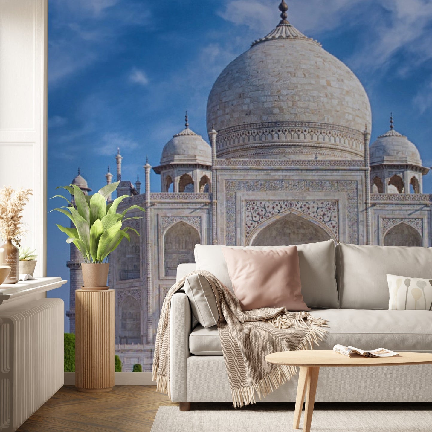 Wallpaper - Taj Mahal at morning light in Agra - India - Easy Peel & Stick - Green Forest Home