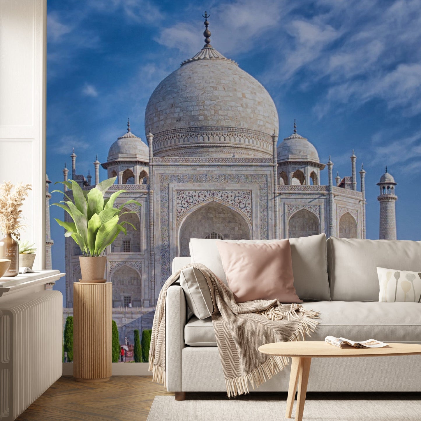 Wallpaper - Taj Mahal at morning light in Agra - India - Easy Peel & Stick - Green Forest Home