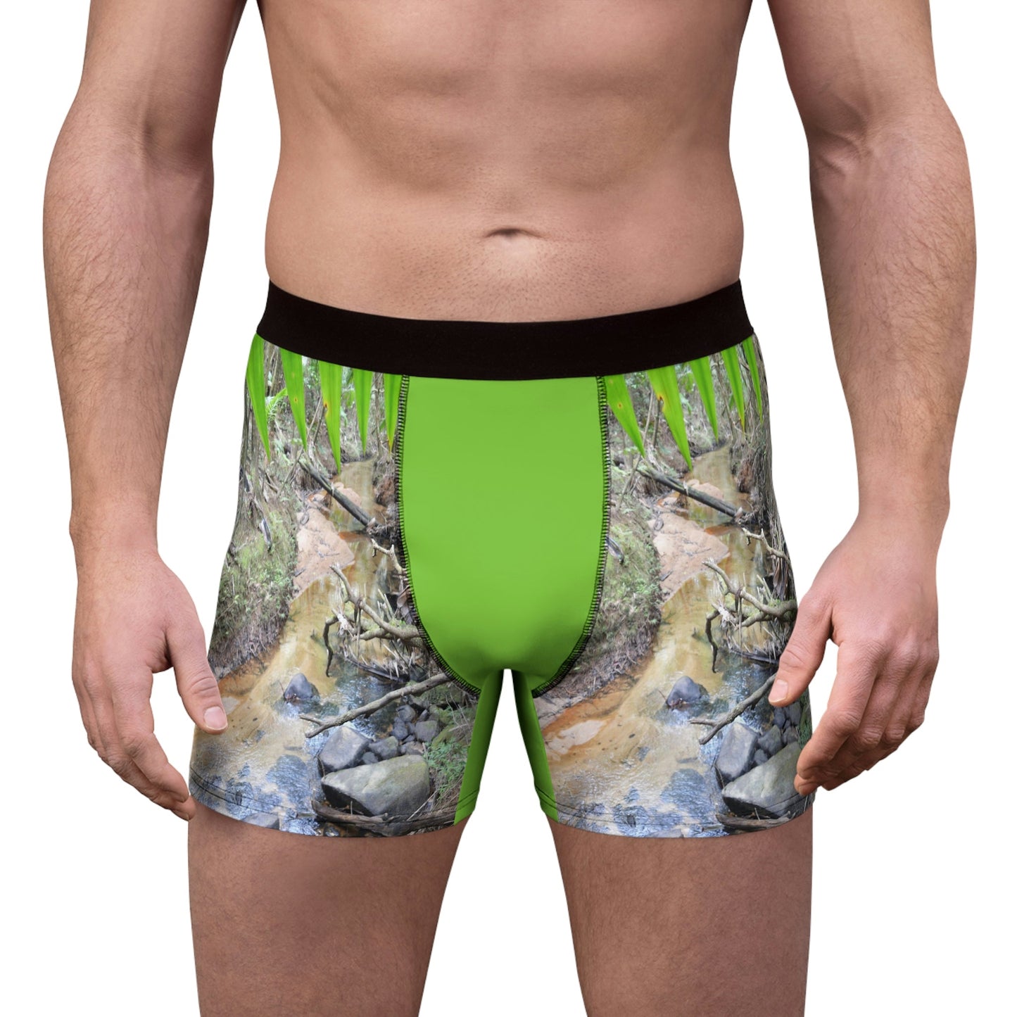 Wild - Men's Boxer Briefs - Yunque rain forest rivers explorations - Holy Spirit River - Green Forest Home