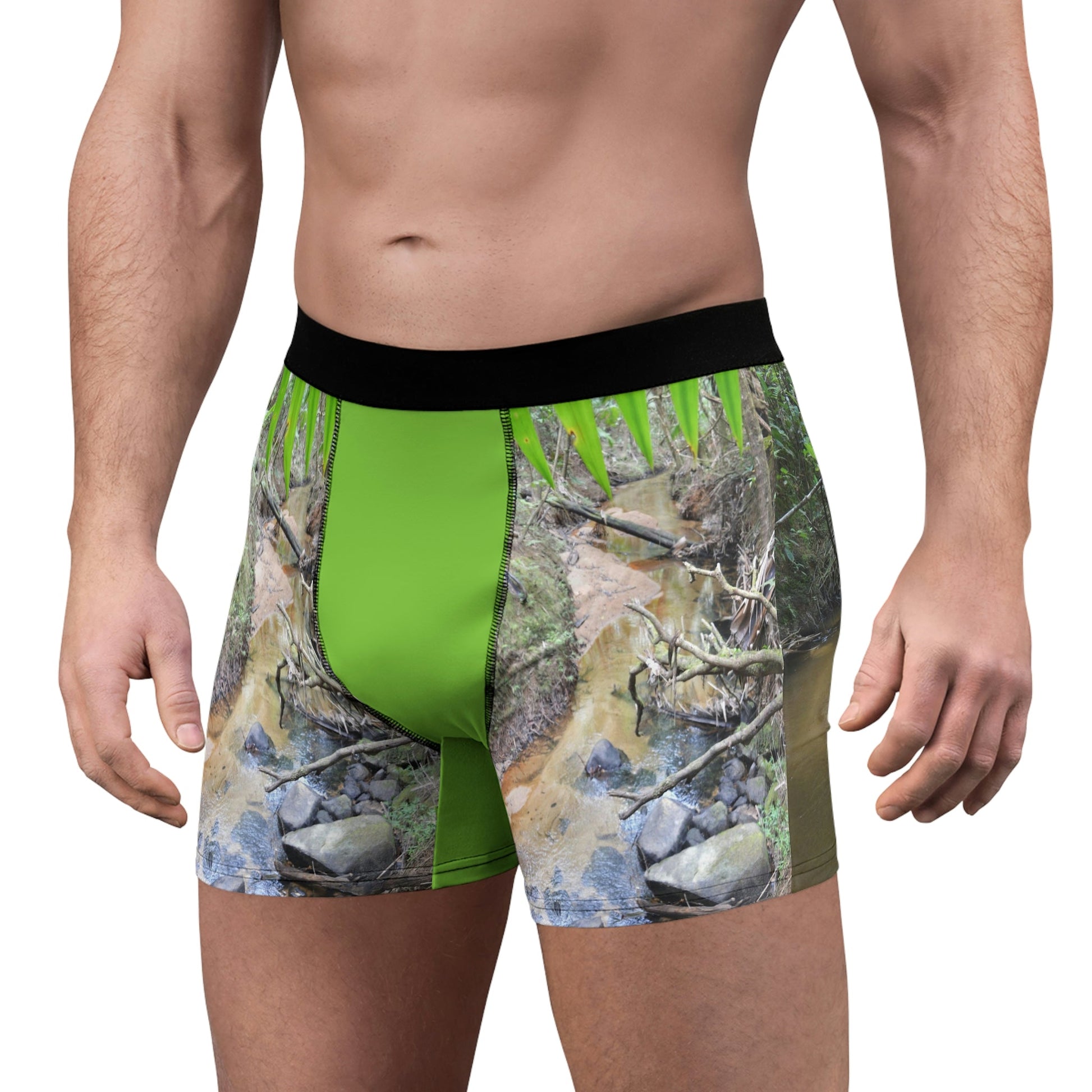 Wild - Men's Boxer Briefs - Yunque rain forest rivers explorations - Holy Spirit River - Green Forest Home