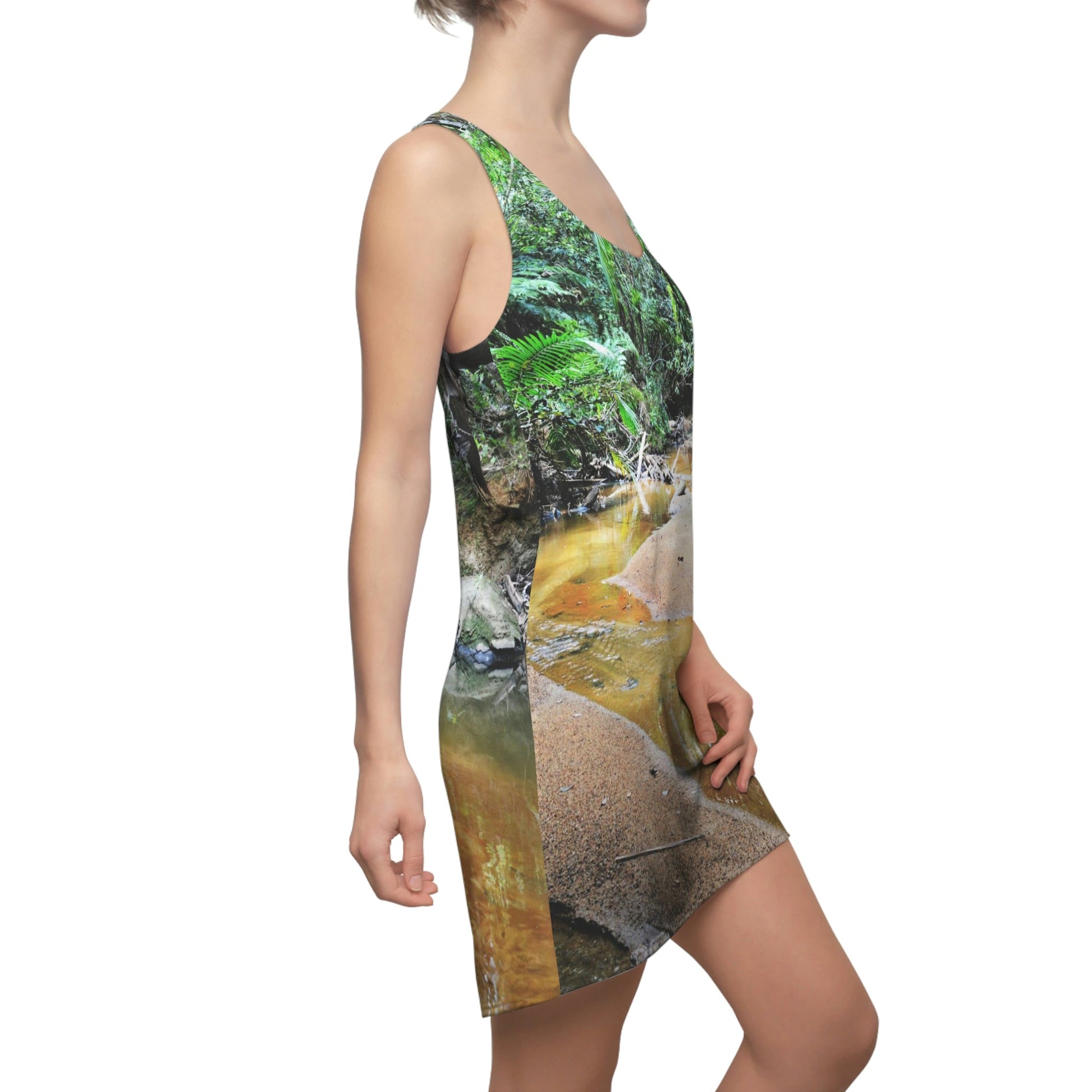 Women's Cut & Sew Racerback Dress - Holy Spirit river explorations - El Yunque rainforest PR - Green Forest Home